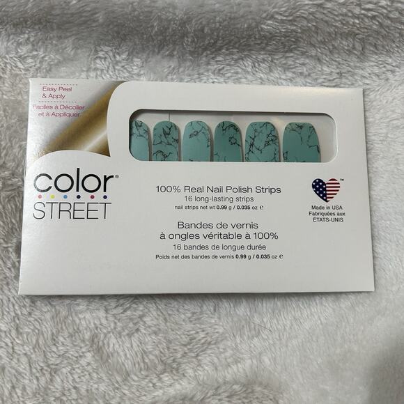 Color Street Nail Polish Strips - Mojave Turquoise Marble New In Package - Picture 1 of 2